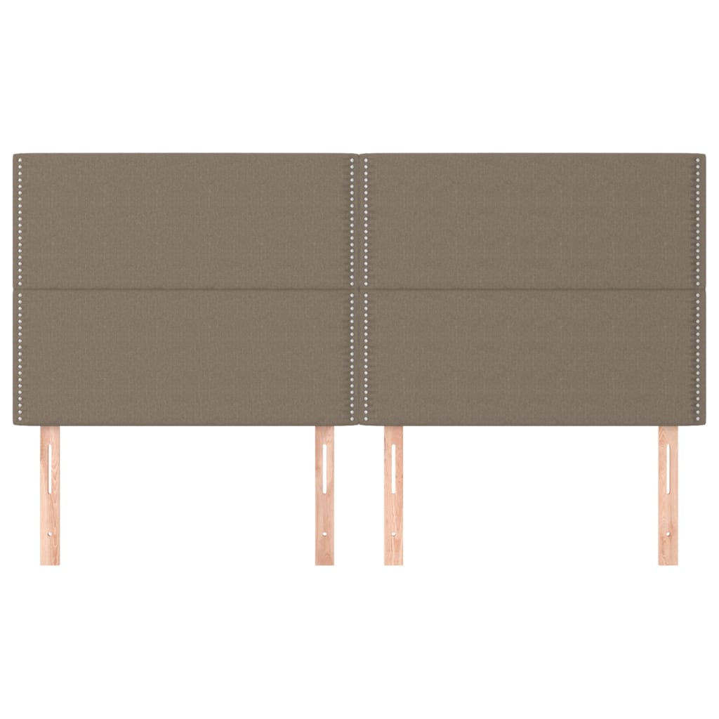 vidaXL Hoofdborden 4 st 80x5x78/88 cm stof taupe afbeelding