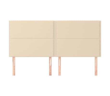 vidaXL Табла за легло, кремава, 160x5x118/128 см, плат