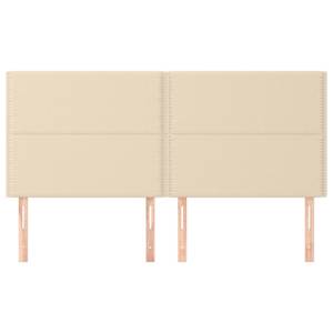 vidaXL Табла за легло, кремава, 160x5x118/128 см, плат