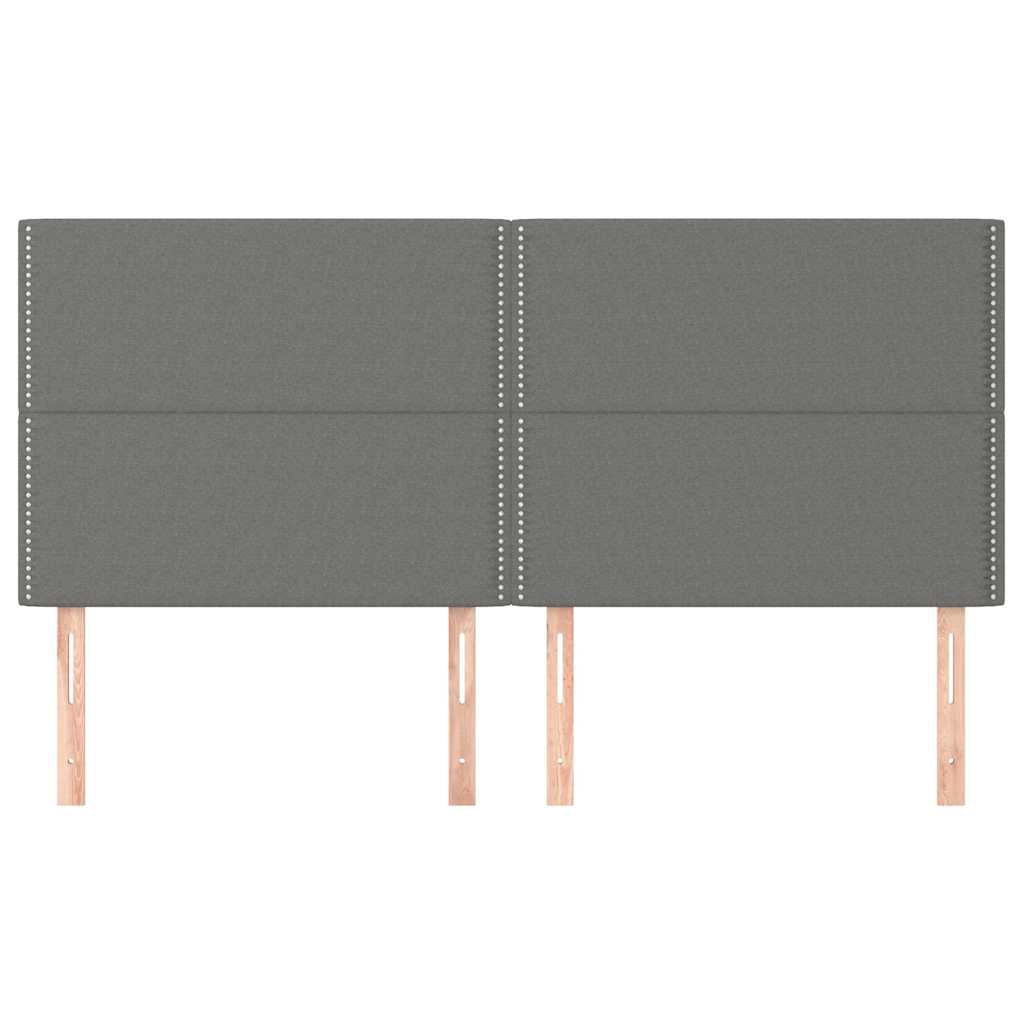 vidaXL Hoofdbord donkergrijs 180x5x118/128 cm Stof grijs, foto 2