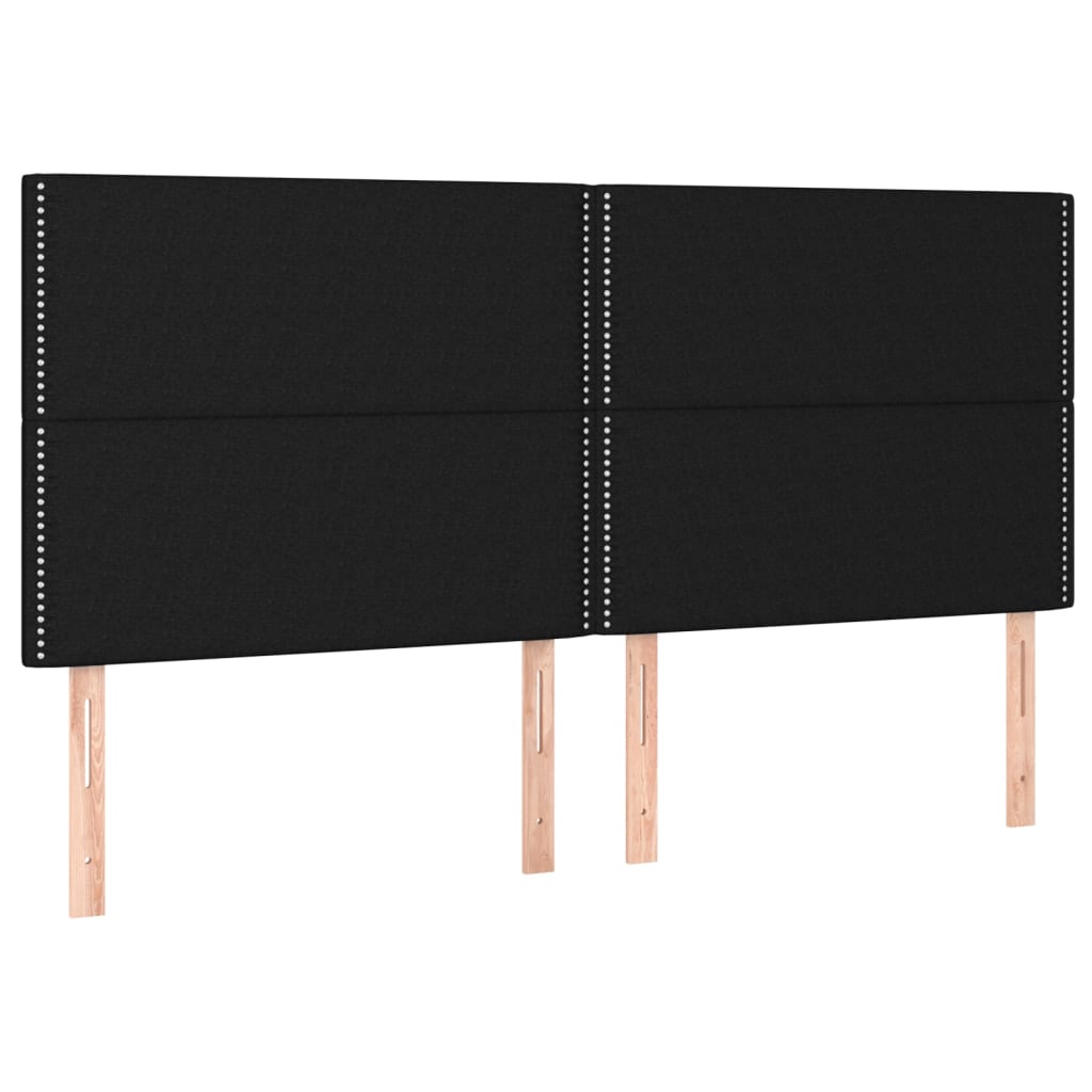 vidaXL Čelo postele 4 ks černé 90x5x78/88 cm textil