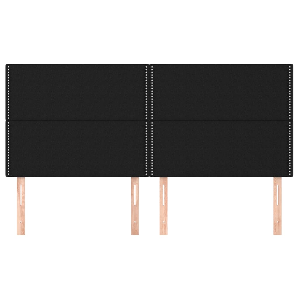 vidaXL Hoofdborden 4 st 90x5x78/88 cm stof zwart afbeelding