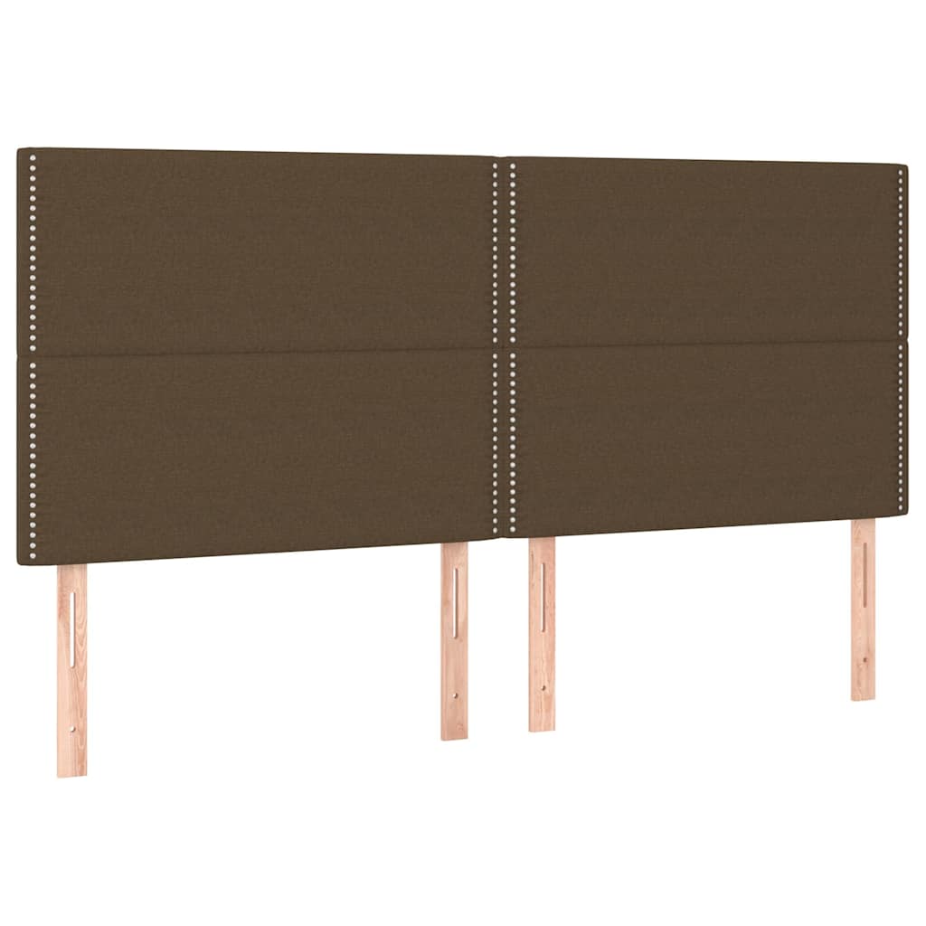 vidaXL Hoofdbord donkerbruin 180x5x118/128 cm stof bruin, foto 3