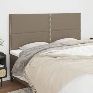 Vzglavje postelje sivo-rjavo 180x5x118/128 cm blago