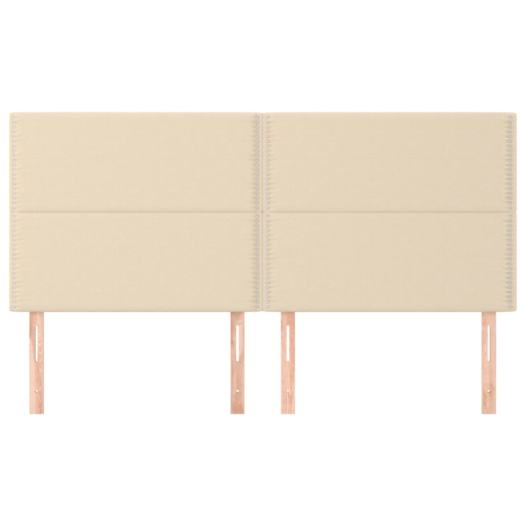 vidaXL Hoofdborden 4 st 90x5x78/88 cm stof crèmekleurig afbeelding
