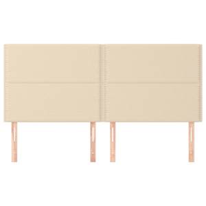 Čelo postele krémové 180x5x118/128 cm látkové - obrázek 3