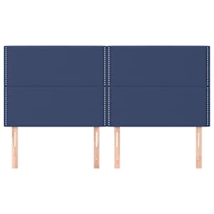 Čelo postele modré 180x5x118/128 cm látkové - obrázek 3