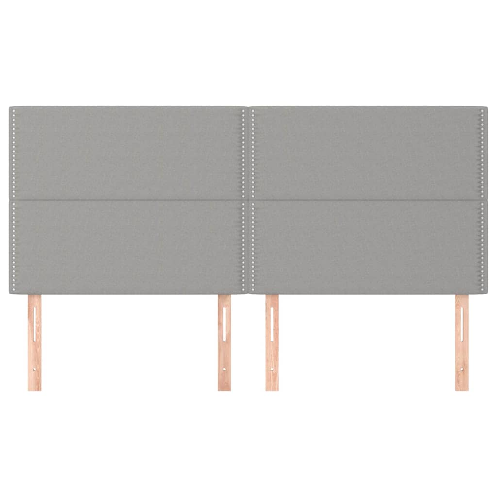 vidaXL Hoofdbord lichtgrijs 200x5x118/128 cm stof grijs, foto 2