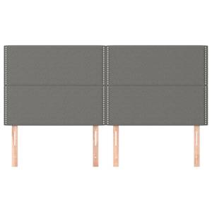 Čelo postele tmavě šedé 200 x 5 x 118/128 cm látkové - obrázek 3