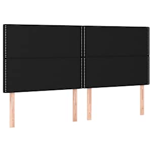 Čelo postele černé 200x5x118/128 cm látkové - obrázek 2