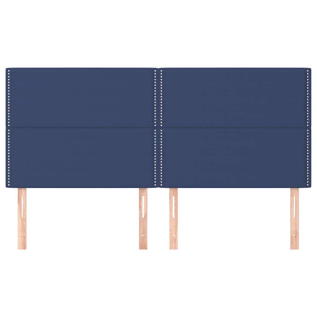 vidaXL Hoofdbord blauw 200x5x118/128 cm stof, foto 2