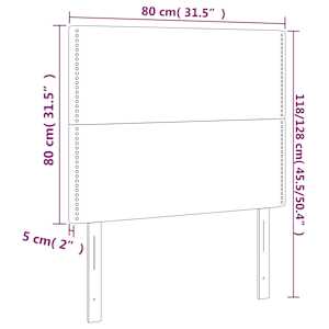 Čelo postele světle šedé 80x5x118/128 cm sametové - obrázek 8
