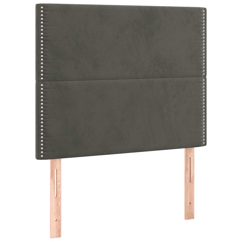 vidaXL Hoofdbord donkergrijs 80x5x118/128 cm Fluweel grijs, foto 3