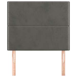 Čelo postele tmavě šedé 80x5x118/128 cm sametové - obrázek 3