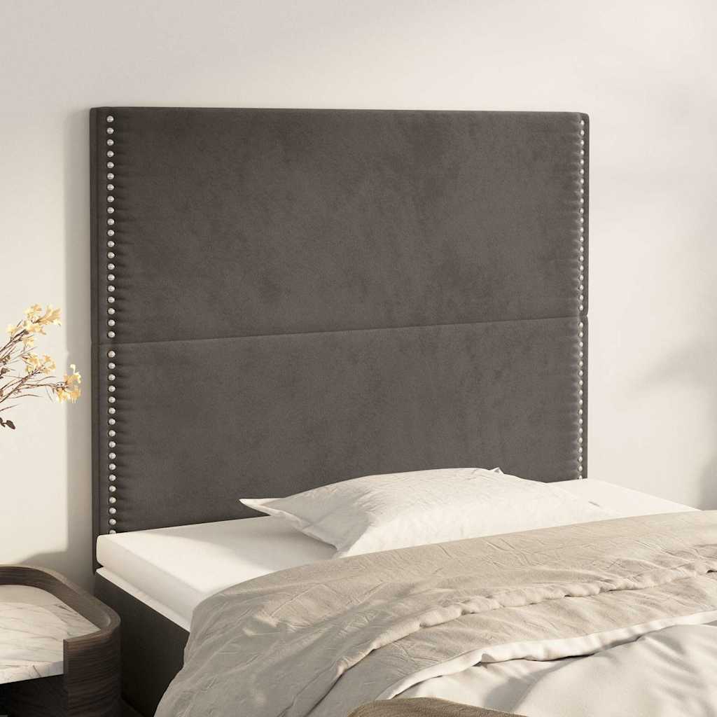 Testiera 2 Pz Grigio Scuro 80x5x78/88 Cm In Velluto - Vidaxl