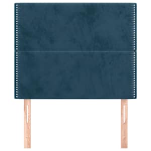 Čelo postele tmavě modré 80x5x118/128 cm sametové - obrázek 3