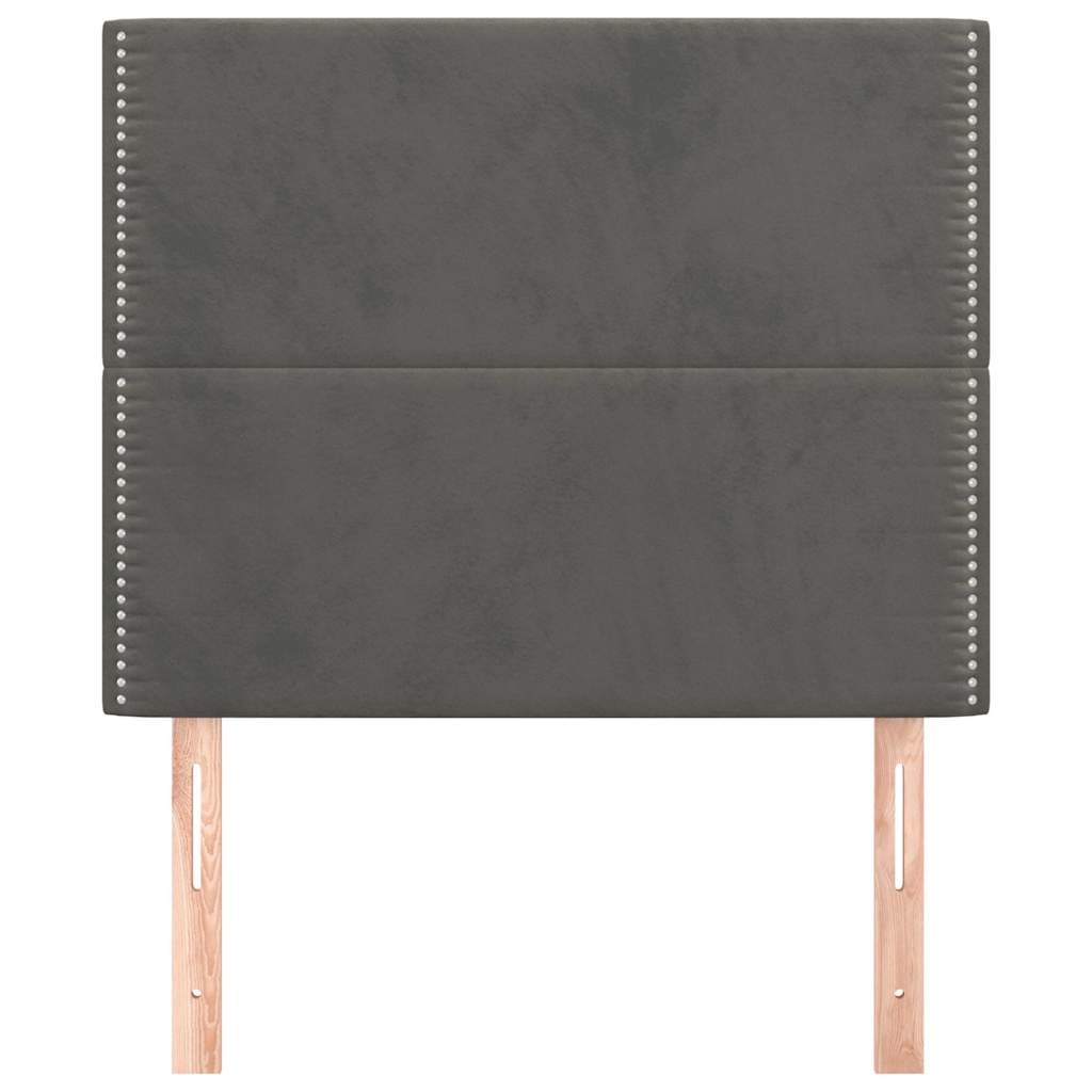 vidaXL Hoofdbord donkergrijs 90x5x118/128 cm fluweel grijs, foto 2