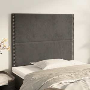Čelo postele tmavě šedé 90x5x118/128 cm sametové - obrázek 1