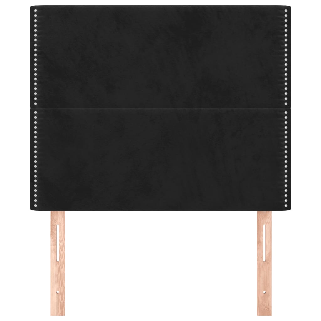 vidaXL Hoofdborden 2 st 90x5x78/88 cm fluweel zwart afbeelding