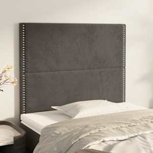 Čelo postele tmavě šedé 100x5x118/128 cm sametové - obrázek 1
