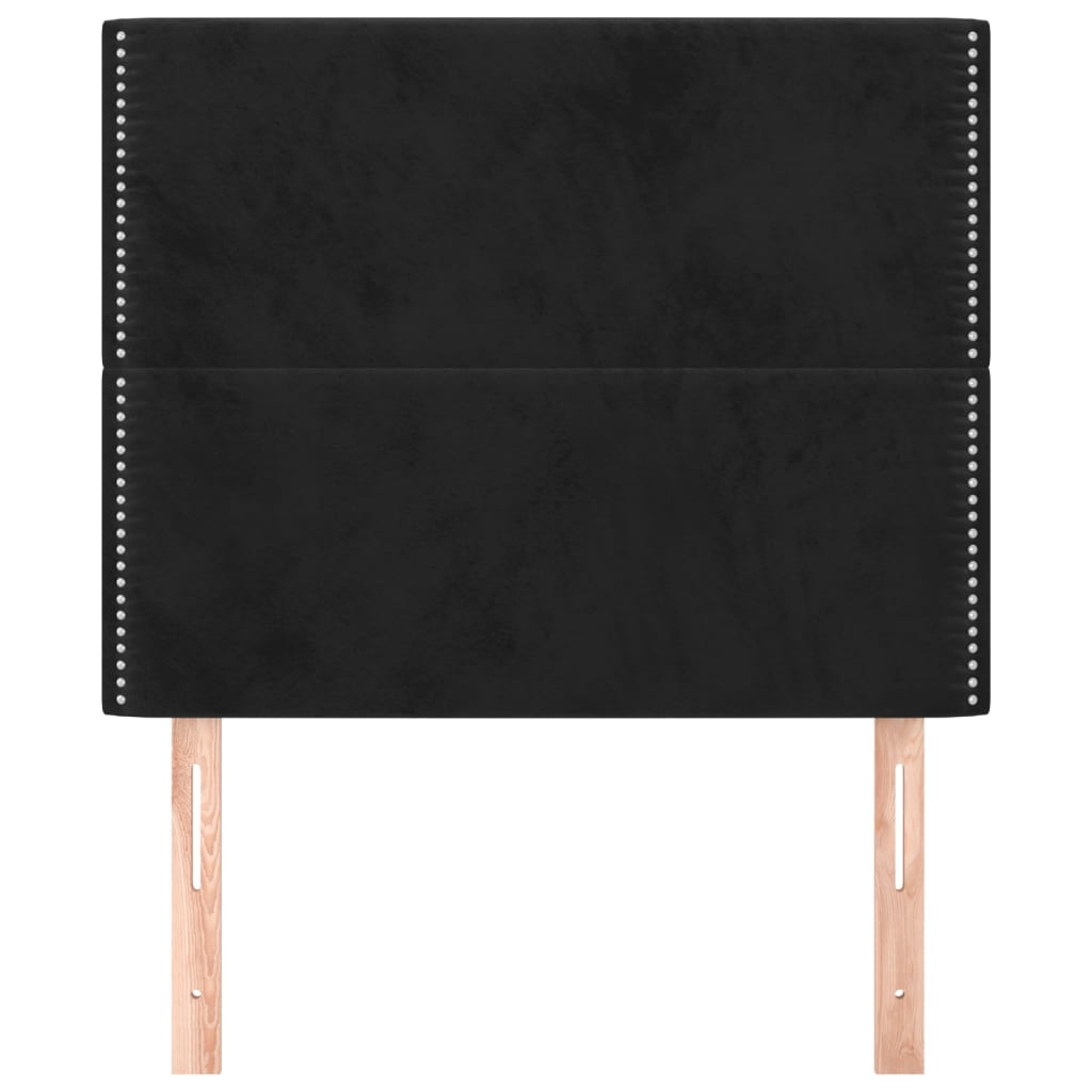 vidaXL Hoofdborden 2 st 100x5x78/88 cm fluweel zwart afbeelding