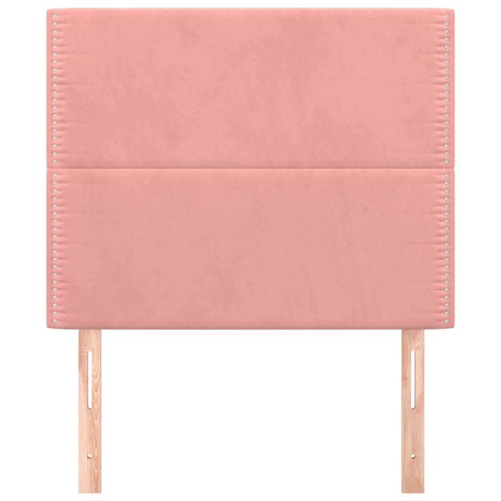 vidaXL Hoofdborden 2 st 100x5x78/88 cm fluweel roze afbeelding