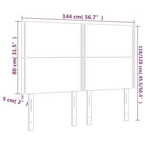 Čelo postele tmavě šedé 144x5x118/128 cm sametové - obrázek 8