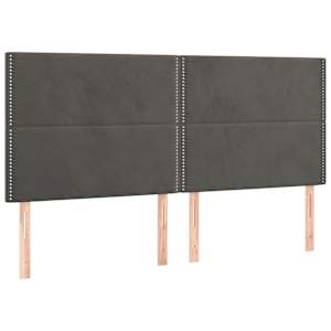 Čelo postele tmavě šedé 160x5x118/128 cm sametové - obrázek 2