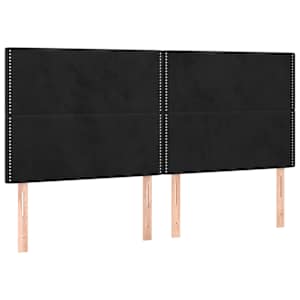 Čelo postele černé 160x5x118/128 cm sametové - obrázek 2