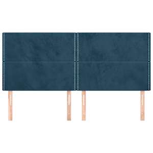 Čelo postele tmavě modré 160x5x118/128 cm sametové - obrázek 3