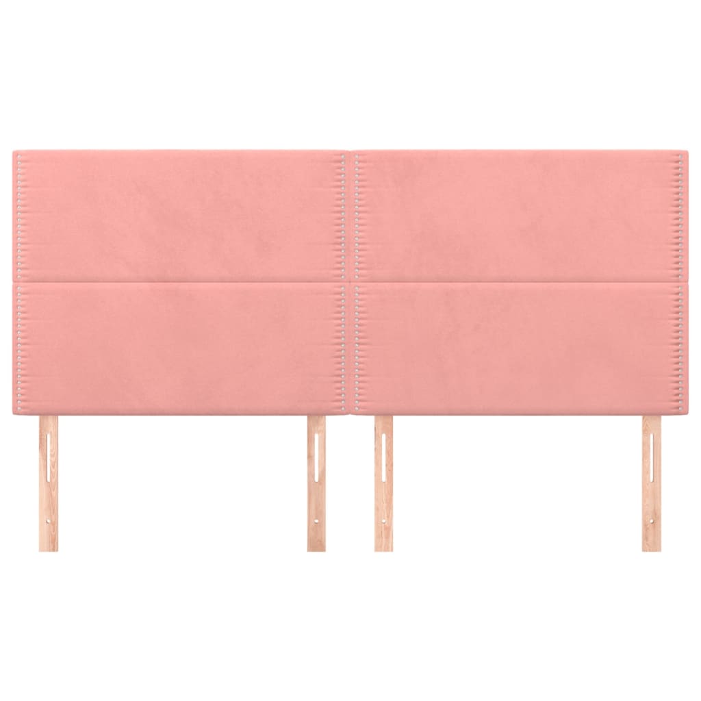 vidaXL Hoofdborden 4 st 80x5x78/88 cm fluweel roze afbeelding