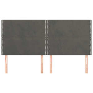 Čelo postele tmavě šedé 180x5x118/128 cm sametové - obrázek 3