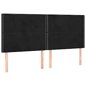 Čelo postele černé 180x5x118/128 cm sametové - obrázek 2