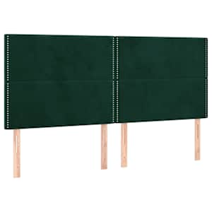 Čelo postele tmavě zelené 180x5x118/128 cm sametové - obrázek 2