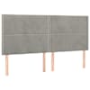 vidaXL peatsiplaat, helehall, 200 x 5 x 118/128 cm, samet