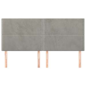 Čelo postele světle šedé 200 x 5 x 118/128 cm sametové - obrázek 3