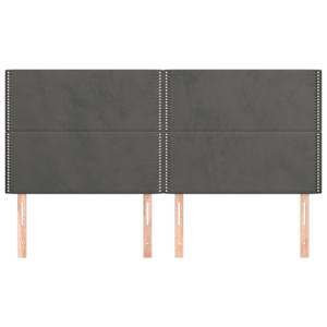 Čelo postele tmavě šedé 200x5x118/128 cm sametové - obrázek 3