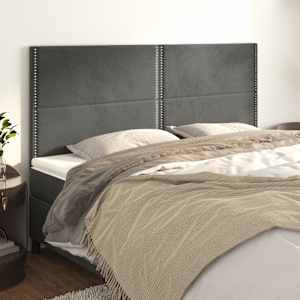 Čelo postele tmavě šedé 200x5x118/128 cm sametové - obrázek 1