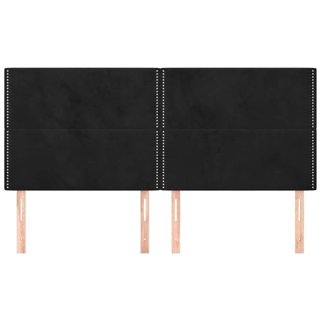 vidaXL Hoofdbord zwart 200x5x118/128 cm fluweel, foto 2