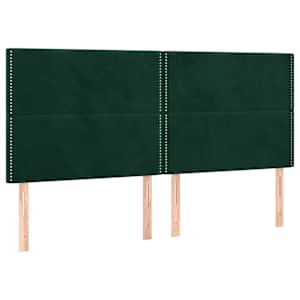 Čelo postele tmavě zelené 200x5x118/128 cm sametové - obrázek 2
