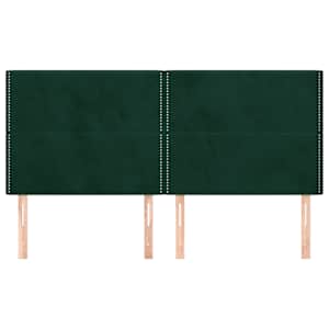 Čelo postele tmavě zelené 200x5x118/128 cm sametové - obrázek 3