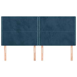 Čelo postele tmavě modré 200x5x118/128 cm sametové - obrázek 3