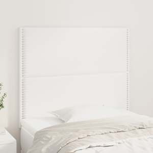 Čelo postele bílé 90x5x118/128 cm umělá kůže - obrázek 1