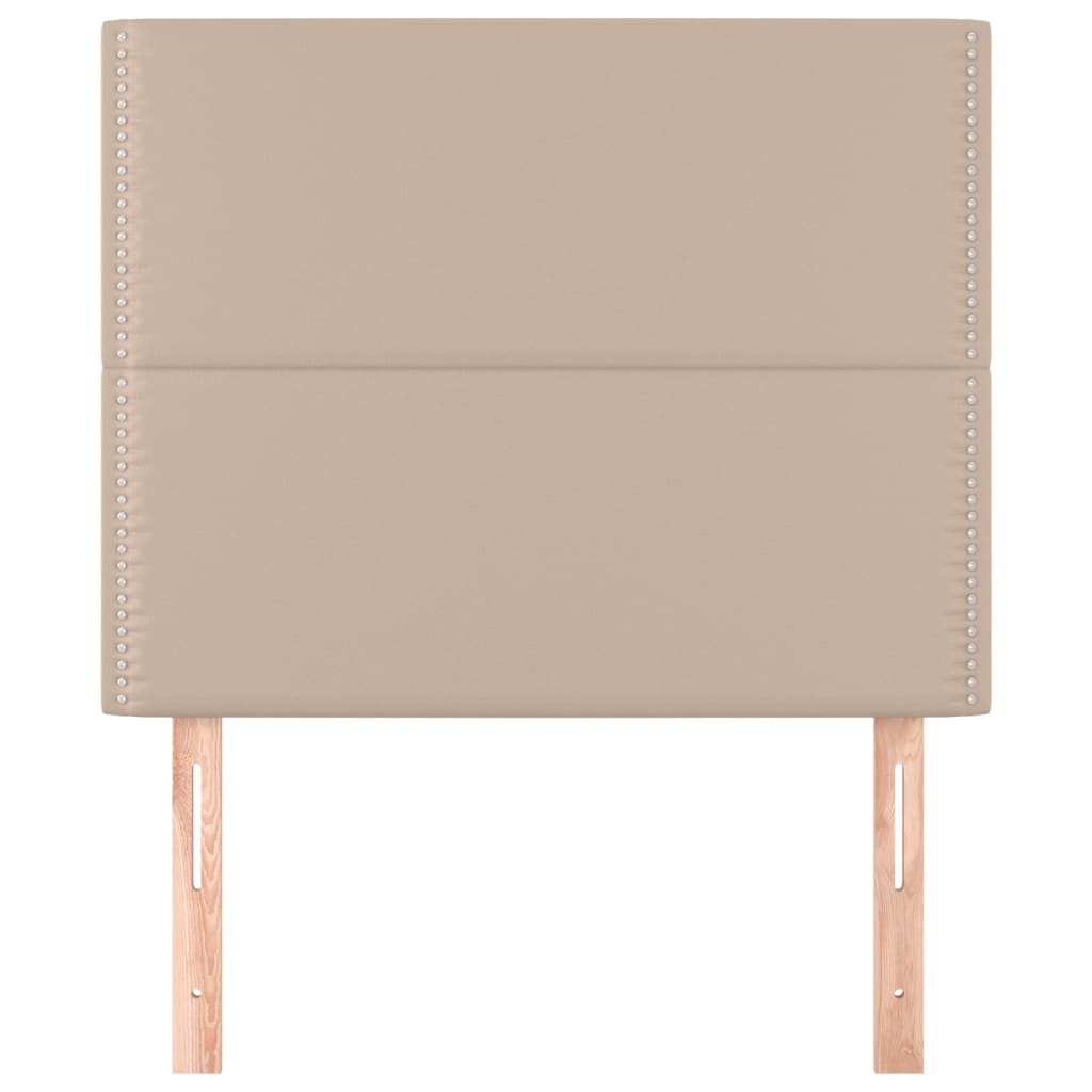 vidaXL Hoofdborden 2 st 90x5x78/88 cm kunstleer cappuccinokleurig afbeelding