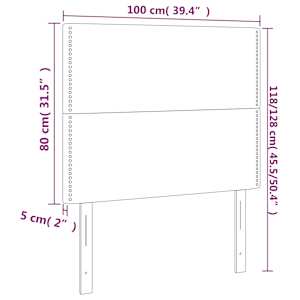 Čelo postele šedé 100x5x118/128 cm umělá kůže - obrázek 8