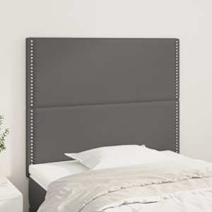 Čelo postele šedé 100x5x118/128 cm umělá kůže - obrázek 1