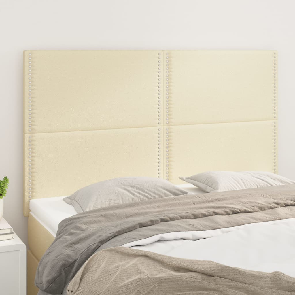 Têtes de lit 4 pcs Crème 72x5x78/88 cm Similicuir