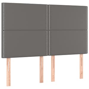 Čelo postele šedé 144x5x118/128 cm umělá kůže - obrázek 2