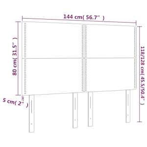 Čelo postele šedé 144x5x118/128 cm umělá kůže - obrázek 8
