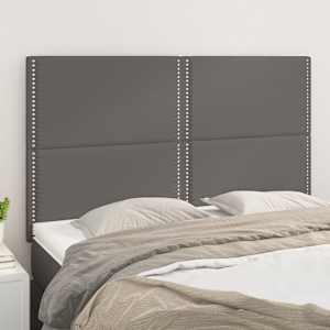 Čelo postele šedé 144x5x118/128 cm umělá kůže - obrázek 1